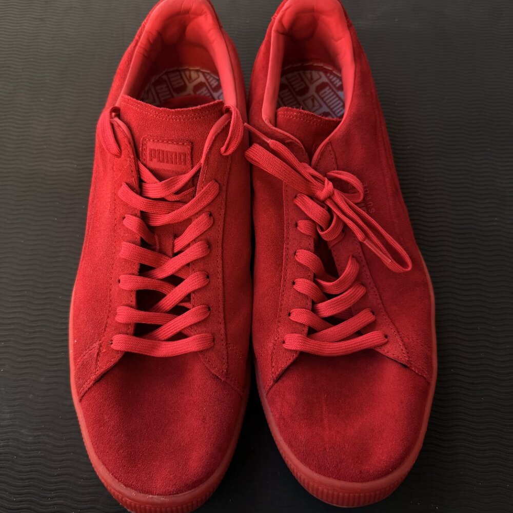 PUMA Suede Classic Sneakers Red Monochromatic US Men's Size 14 Suede - Picture 5 of 5